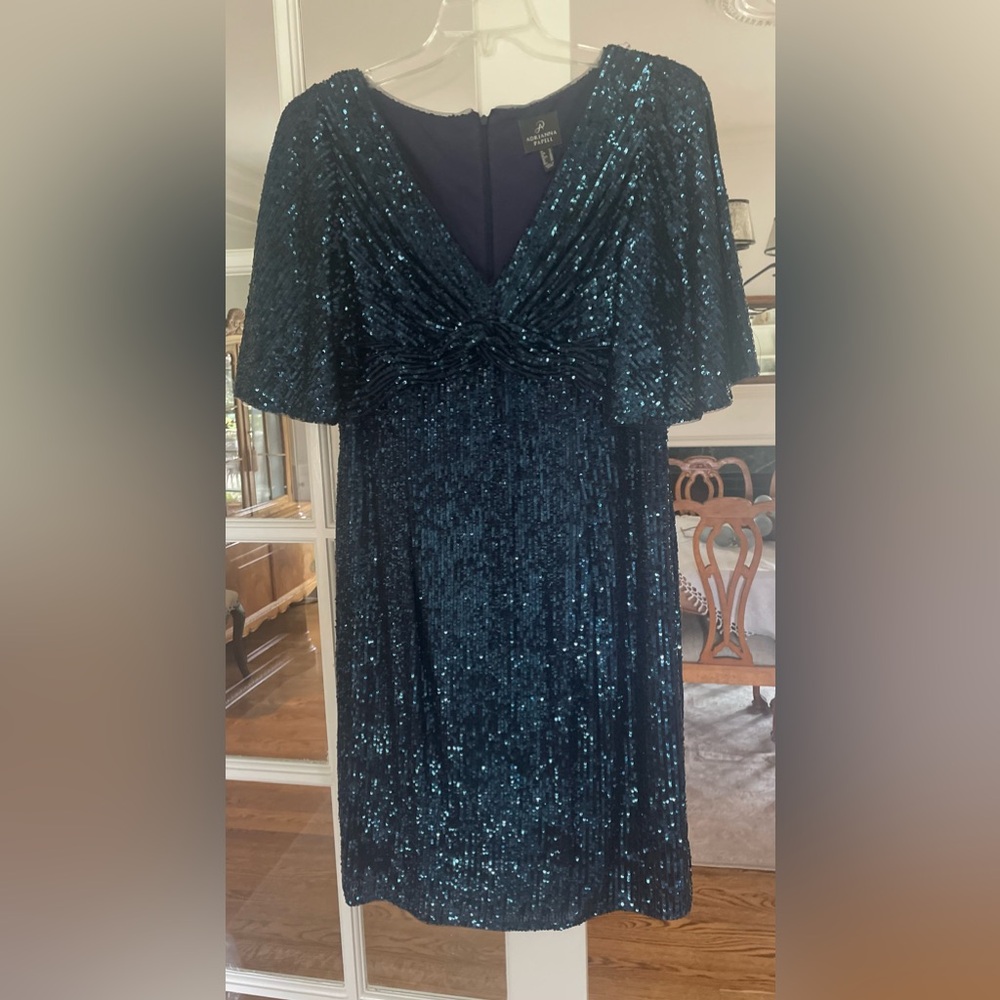 Adrianna Papell navy sequined dress